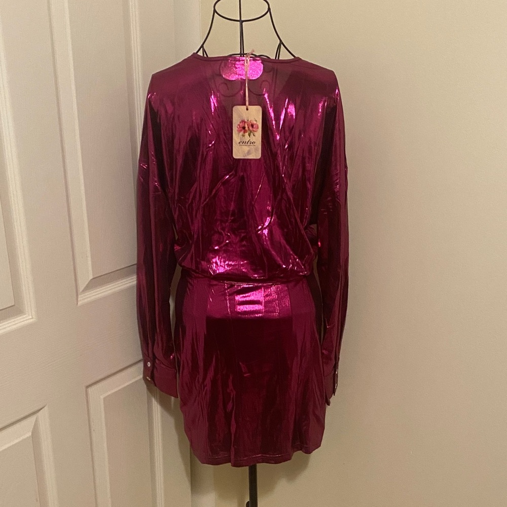 Entro Metallic Pink dress - Picture 3 of 4